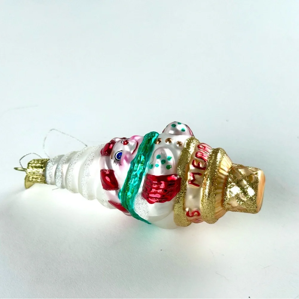 Old World Christmas Blown Glass Ice Cream Cone Ornament
